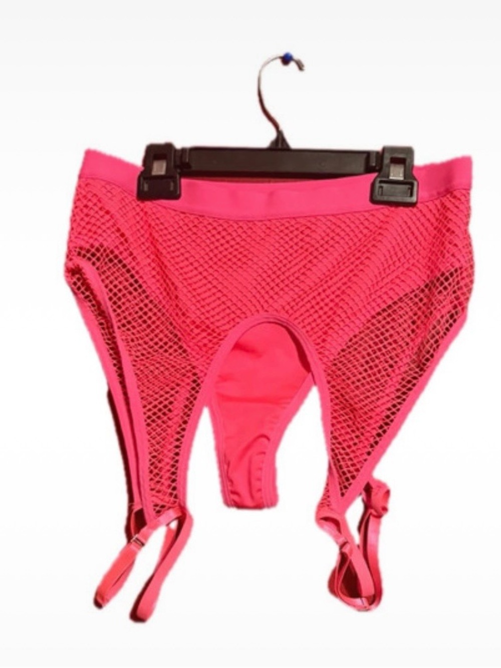 Girls Hot Pink Mesh Garter Swim Bottoms